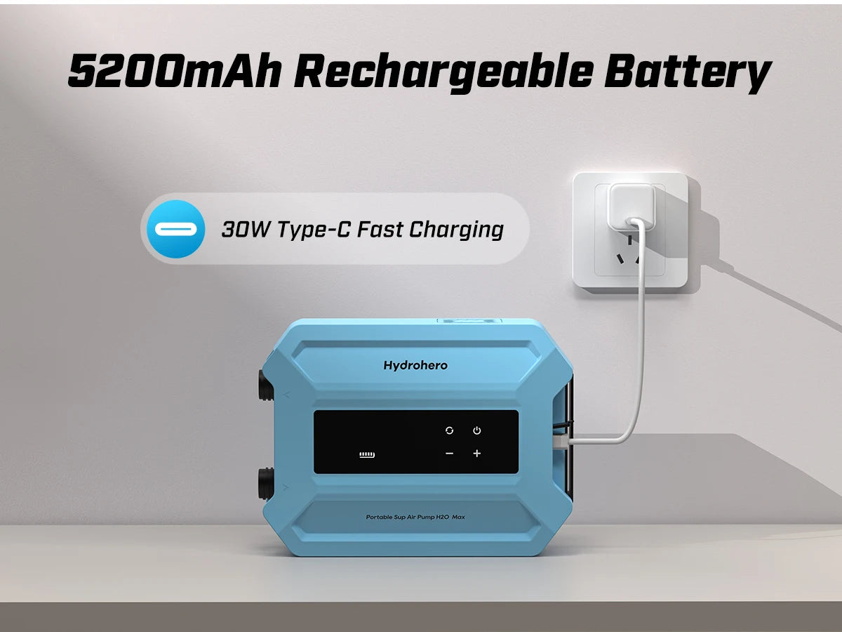 Electric SUP Air Pump 5200mAh 18.5V 20PSI Rechargeable Portable Pump for for Stand up Paddle Boards Kayak Inflatables Boats