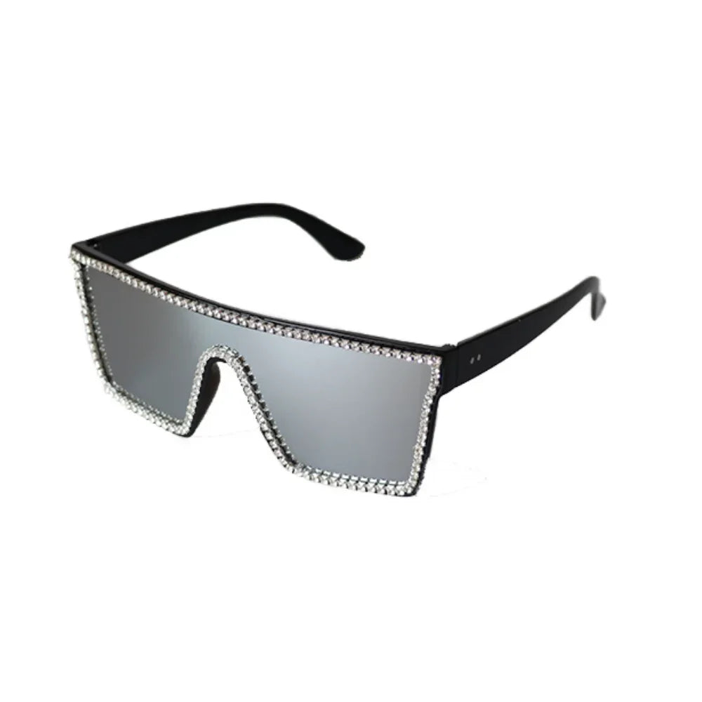 Classic White Gradient Square Sunglasses Women Fashion Retro Night Vision Drivers Goggle Men Big Frame Travel Cycling Eyewear