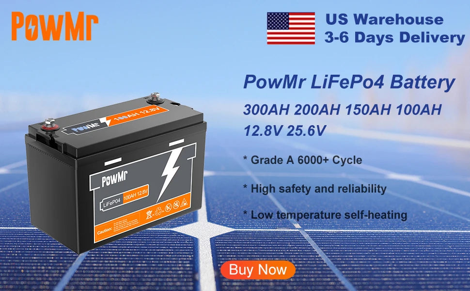 PowMr MPPT 100A 80A Solar Charge Controller 12V 24V 36V 48V Auto Solar Panels Regulator Parallel Up 12 Units For Lead LiFePO4 Lithium Battery