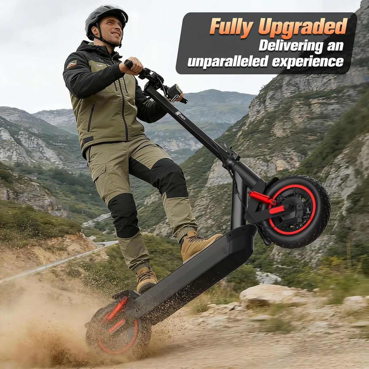 Adult Electric Foldable Scooter 30 MPH Fastest Dual Suspension 1200W Peak Power 33 Miles Long Range 10 Inch Off-Road Tires 48V 15Ah