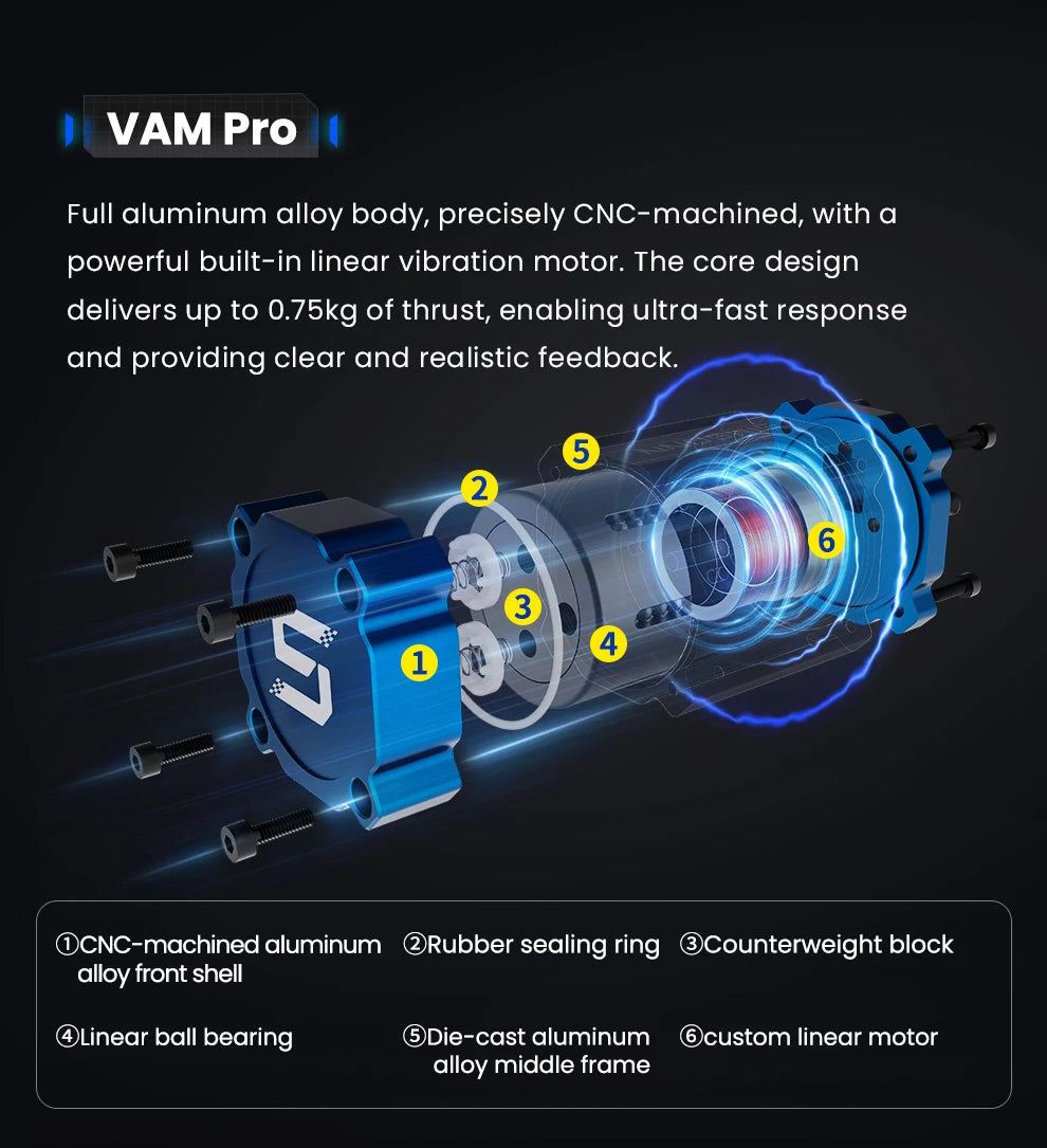 SIMSONN VAM and VAM Pro Haptic Linear Motor Vibration Feedback Module for the Pro X Ultra and Plus X Pedals