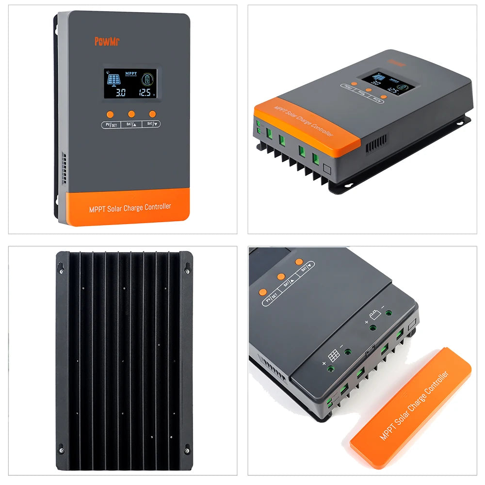 PowMr MPPT 100A 80A Solar Charge Controller 12V 24V 36V 48V Auto Solar Panels Regulator Parallel Up 12 Units For Lead LiFePO4 Lithium Battery