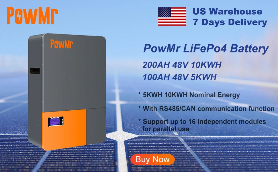PowMr MPPT 100A 80A Solar Charge Controller 12V 24V 36V 48V Auto Solar Panels Regulator Parallel Up 12 Units For Lead LiFePO4 Lithium Battery