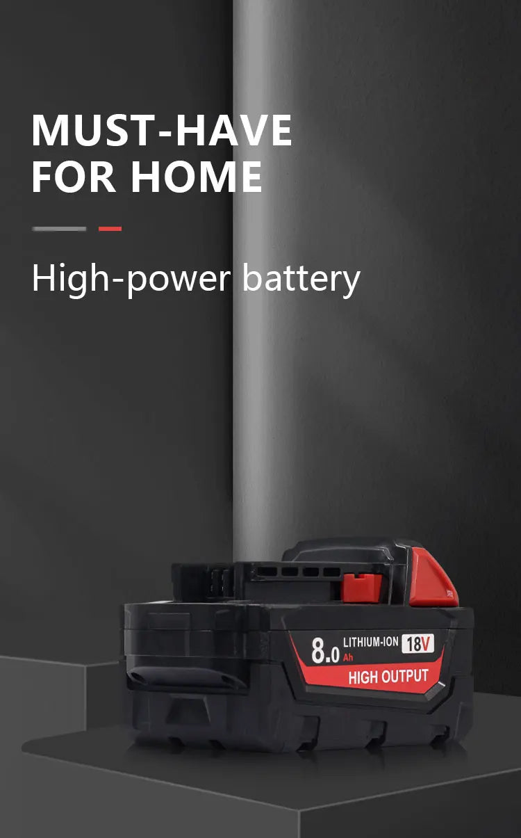 18V 8Ah Battery Pack Compatible with Milwaukee M18, Li-ion Replacement Battery for Cordless Power Tools