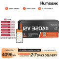 Humsienk 12V 320Ah Rechargeable Lithium Battery, Capacity 4096Wh, Built-in Bluetooth & 250A BMS, 15000+ Deep Cycle & 12V LiFePO4 Battery For RV, Van, Golf Cart, Boat, Camper, Marine, Trolling Motor, Off-Grid, Solar Energy Sto
